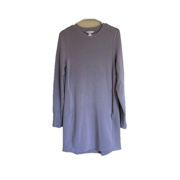 Athleta Balance Dress Purple Long Sleeve Small Lightweight Sweater Zip Pockets - Picture 1 of 3